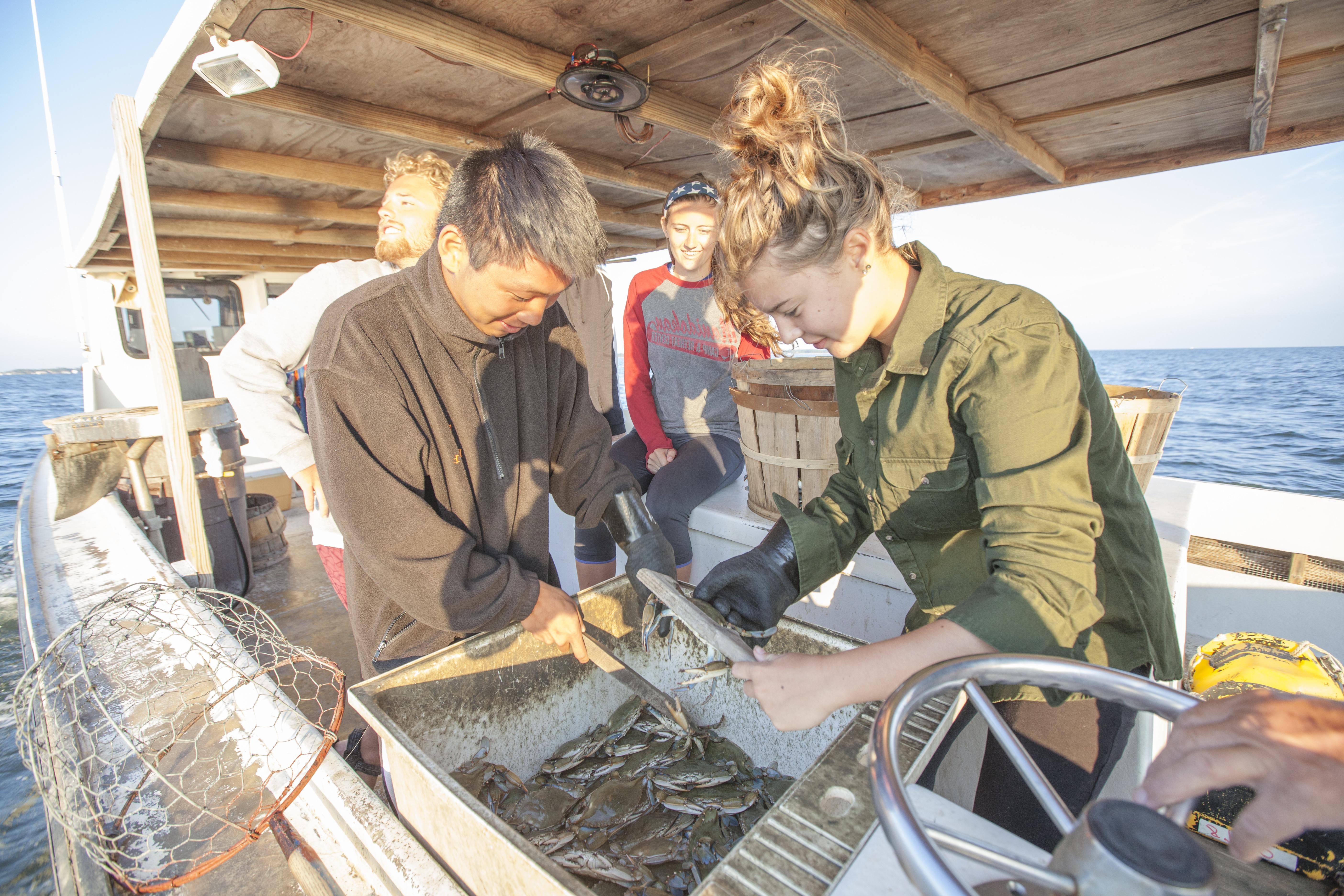 Students on a Crabbing Boat